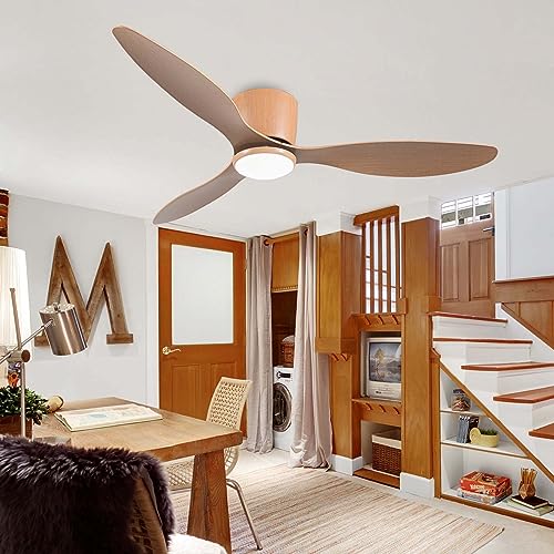 GWYAJTU 100CM Große Deckenventilator Mit Beleuchtung Und Fernbedienung Deckenlampe Mit Ventilator DC Reversibel Leise LED Drei Farben Deckenleuchte Mit Ventilator Für Wohnzimmer Schlafzimmer-E||42in von GWYAJTU