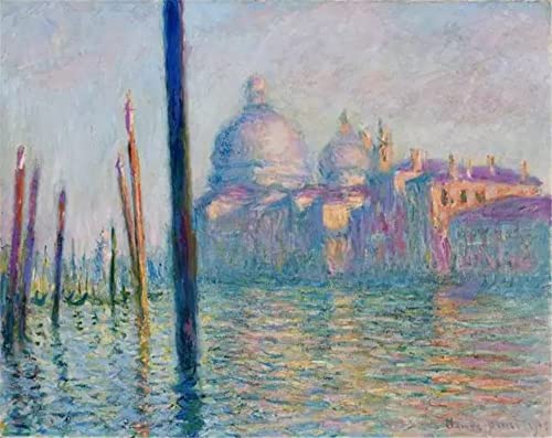 Claude Monets berühmte Gemälde - Venedig Canal Grande - DIY 5D Diamant Kunst Malerei Kits Kreuzstich Stickerei Dekoration Geschenke 40×50cm von GWYDYB