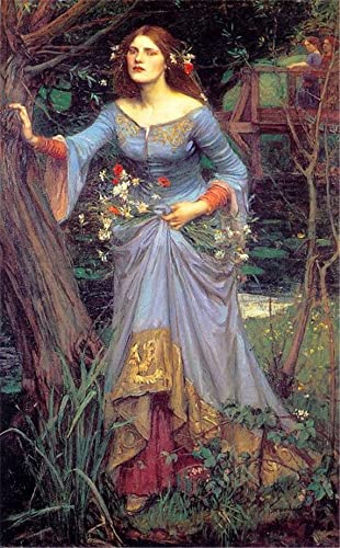 DIY 5D Diamond Painting Set, Berühmte Gemälde von John William Waterhouse - Ofelia - Wanddekoration 40×50cm von GWYDYB