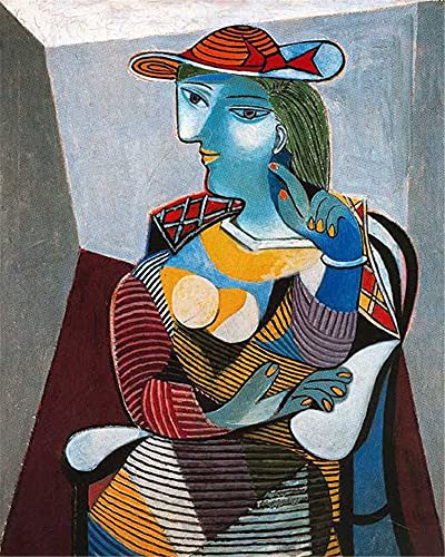 DIY 5D Diamond Painting by Number Kits Strass Stickerei Kunst Handwerk für Wohnkultur - Picasso Berühmte Gemälde Sitzende Frau 40×50cm von GWYDYB