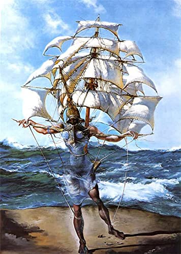 GWYDYB DIY Diamant Malerei Stickerei Kits Salvador Dali Surrealismus 5D Diamant Kunst Kreuzstich Kristall Kreis Harz Leinwand Heimdekoration 40×50cm von GWYDYB