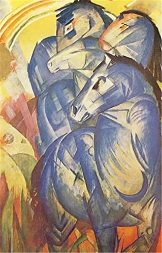 GWYDYB Franz Marc's Paintings – Blue Mata – Malen nach Zahlen für Erwachsene DIY Digital Painting Arts Craft für Zuhause Wanddekoration Geburtstagsgeschenke 40 * 50cm von GWYDYB