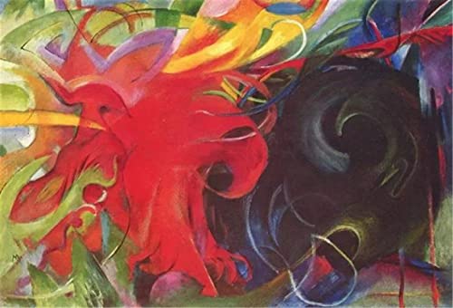 GWYDYB Franz Marc's Paintings – Form Of War – Malen nach Zahlen für Erwachsene DIY Digital Painting Arts Craft für Home Wall Decor Birthday Gifts 40 * 50cm von GWYDYB