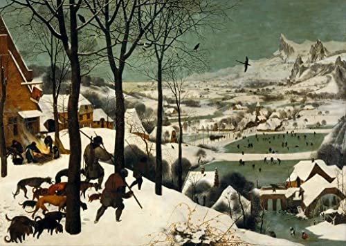 Malen nach Zahlen DIY Ölgemälde-Set für Erwachsene, kreative Kunstdekoration für Zuhause – Pieter Bruegel The Elder's berühmtes Gemälde Der Jäger im Schnee von GWYDYB