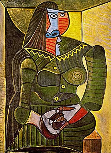 Pablo Picasso Berühmte Gemälde - Frau in Grün - DIY 5D Diamond Painting Kits Stickerei Strass Kunst Dekoration Geschenke 40×50cm von GWYDYB