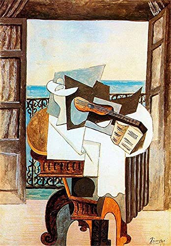 Pablo Picasso Berühmte Gemälde - Tisch Vor Dem Fenster - DIY 5D Diamond Painting Kits Stickerei Strass Kunst Dekoration Geschenke 40×50cm von GWYDYB