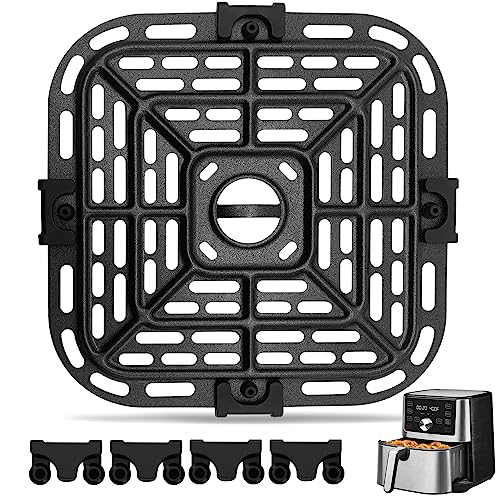 Air fryer Replacement Parts for Instant Pot Vortex Plus 6 in 1 4 Quart Air Fryer Oven, 7.3''×7.3'' Square Food Grade Air Fryer Grill Pan Grill Plate Crisper Plate Accessories Tray Rack von GWYXC