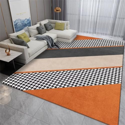 GX-YJX Fell Teppiche Für Schlafzimmer Schlafzimmer Teppich Orangefarbener Teppich im Wohnzimmer Modischer weicher Heimdekorationsteppich Gemütliche Deko 50X120CM von GX-YJX