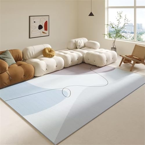 GX-YJX Jungenzimmerdekoration, leichter Teppich, geometrischer Teppich, waschbar, große Fläche, Weiß, 60 x 90 cm von GX-YJX