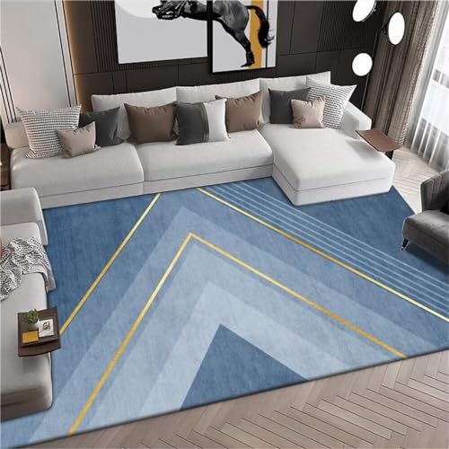 GX-YJX Kinderzimmer Deko Bedroom Decor Teppich Blauer Schlafzimmerteppich Big Boy Teppich für einfache Wartung Teppich Bürostuhl 50X120CM von GX-YJX