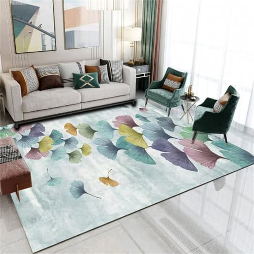 GX-YJX Tatami Teppich Zimmer Teppich Weicher rechteckiger Teppich mit Ginkgoblatt-Muster Innenteppich Esszimmer Deko 70X140CM von GX-YJX