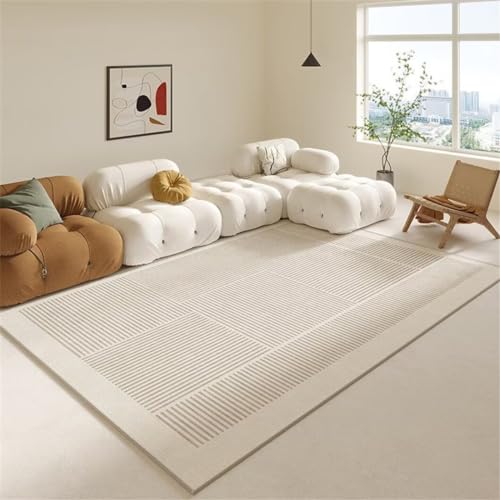 GX-YJX Teppich, groß, waschbar, schlicht, dekorativer Teppich, weich, rechteckig, Beige, 200 x 250 cm von GX-YJX
