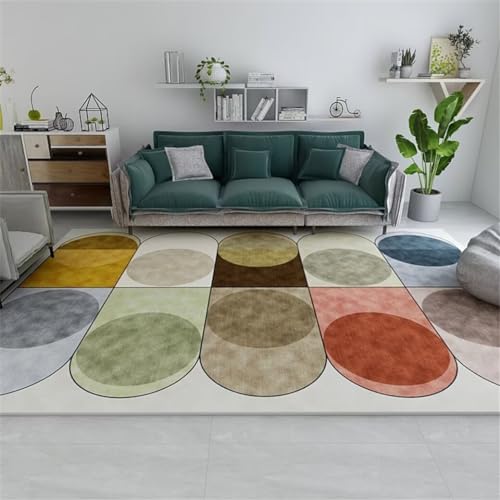 GX-YJX Teppich Outdoor Teppich Dekoration Schlafzimmer Farbig Gebogene Form Teppich Einfache Reinigung Teppich Orange 60X90Cm von GX-YJX
