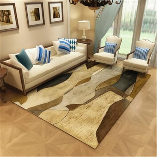 GX-YJX Teppich für Sofas für Wohnzimmer, günstig, Schlafzimmer, waschbar, für Erwachsene, Wohnzimmer, Haustierfreundlich, 60 x 90 cm, Braun von GX-YJX