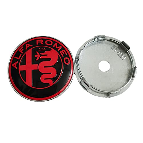 GXDFC 4 Stück 60mm Auto Radnabenkappen Nabendeckel für Alfa Romeo Giulietta 159 146 157 Brera Fregi, Radnabenabdeckung Center Felgendeckel Radkappen Wheel Caps,C von GXDFC