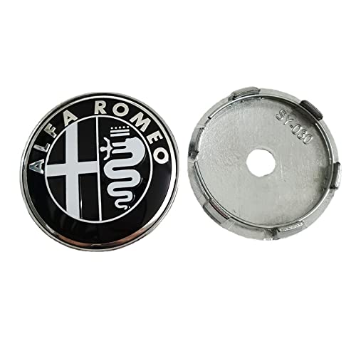 GXDFC 4 Stück 60mm Auto Radnabenkappen Nabendeckel für Alfa Romeo Giulietta 159 146 157 Brera Fregi, Radnabenabdeckung Center Felgendeckel Radkappen Wheel Caps,D von GXDFC