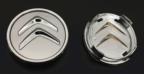 GXDFC 4 Stück 60mm Auto Radnabenkappen Nabendeckel für Citroen C2 C3 C4 C5 Elysee Xsara Picasso Saxo Cactus DS3 DS4 DS6, Radnabenabdeckung Center Felgendeckel Radkappen Wheel Caps,B-Silver von GXDFC