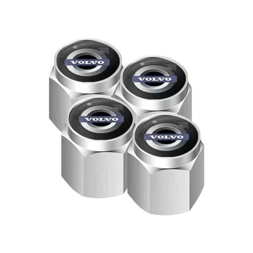 GXDFC 4 Stück Autoreifen Ventilkappe für Volvo EX30, Wasserdicht Auslaufschutz Reifen Kappe Autoreifen Ventil Kappe Staubkappen,Silver GXDFC 4 Stück Autoreifen Ventilkappe für Volvo EX30, Wasserdicht Auslaufschutz Reifen Kappe Autoreifen Ventil Kappe Staubkappen,Silver von GXDFC