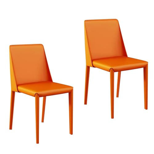 GXFCC Moderne Esszimmerstühle, Esszimmer Stühle 2er Set, Akzent-Esszimmerstuhl, für Küche, Esszimmer, Wohnzimmer, Bartheke (Color : Orange x2) von GXFCC