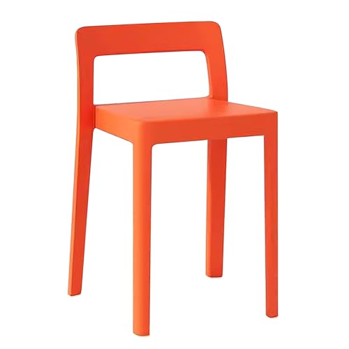 GXFCC Stapelbare Esszimmerstühle, Stühle Esszimmer, Küchenstühle, Armloser, Leichter Veranstaltungsstuhl, Tragbar für den Innenbereich, für Schlafzimmer und Wohnzimmer (Color : Orange) von GXFCC