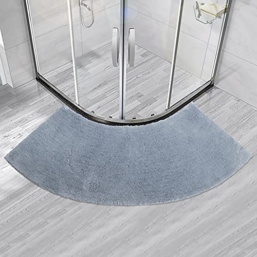 GXFXLP Duschvorleger Halbrund, Weich Duschvorleger Eckdusche, Waschbar Badezimmerteppich für Eckbadewanne, SaugfäHig Bodenteppich für Viertelkreisdusche,Grau von GXFXLP