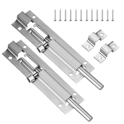 GXGM 2 Stück Türriegel Abschließbar,Verriegelung Schieberiegel,Kleiner quadratischer Garagentor Schloss Riegel aus Edelstahl 304 Gartentor Schloss Riegel Torriegel Schlossriegel Türriegel Verrieglung von GXGM