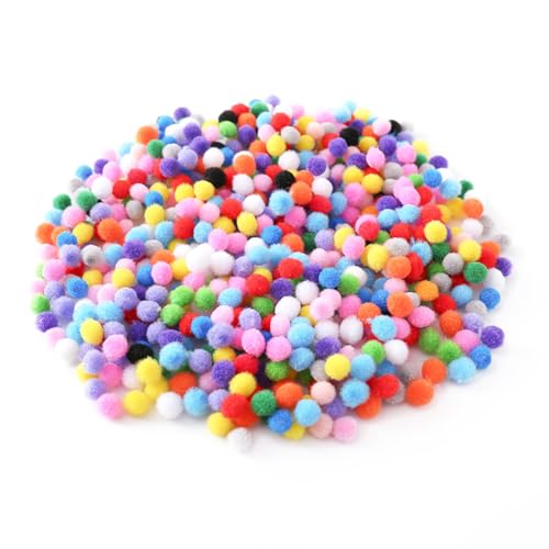 GXGM 2000 Stück 10 mm bunte Pompons, filzkugeln bunt, Mini-Pompom-Dekorationen, für DIY-Bastelarbeiten und Basteldekorationen von GXGM