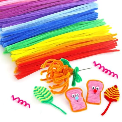 GXGM 300 Pfeifenputzer Bunt zum Basteln,Pompons zum basteln,Chenilledraht 30cm,Pfeifenreiniger Bunt zum Basteln,Pipe Cleaner für DIY Projekte,Pfeifenputzer zum basteln von GXGM