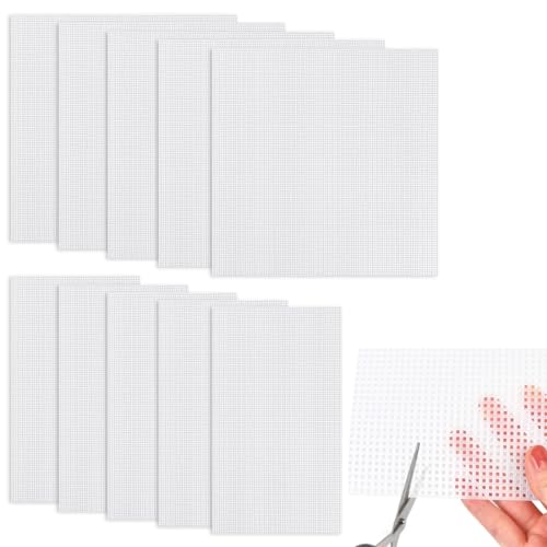 GXGM kunststoffgitter,plastic canvas sheet,kunststoff-netzgewebe-leinwandblätter,14,2 * 14,2 cm 5 Stück, 7,2 * 14,2 cm 5 Stück, flexibel und langlebig, zum Sticken, Basteln, Stricken und Häkeln von GXGM