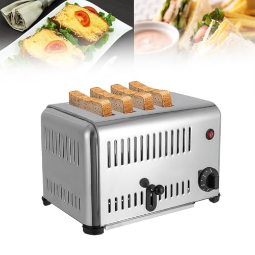 4/6-teiliger kommerzieller Toaster, Frühstückstoaster, 1-5 Minuten normale Zeit, effiziente Wärmeableitung, doppelseitige Heizung, versteckte Ölkupplungsplatte(4) von GXGSDM
