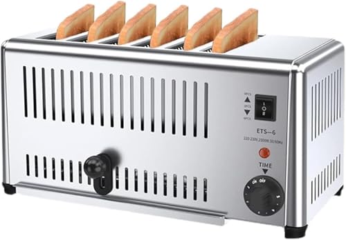 Breakfast Shop Brotbackautomat, Brotbackautomat, 4/6 Stück auf einmal, erweiterter Kartenschlitz, versteckte Chip-Sammelplatte, verwendet in der Küche, Breakfast Shop(6) von GXGSDM