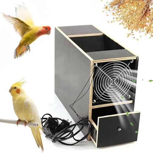 Elektrische Getreideschälmaschine, Holz-Vogelfutter-Kiesgebläse, Einstellbare Geschwindigkeit, Schnelle Trennung, Reduziert Getreideabfälle, Verwendet for Hirse, Verschiedene Getreidesorten(Black) von GXGSDM