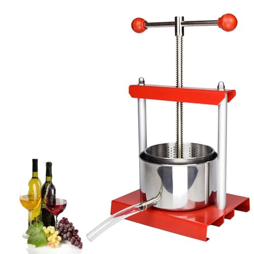 Entsafter aus Gusseisen, Obstpresse,manueller Entsafter, 2/3/6 l Fassungsvermögen, verwendet for weiche Früchte,Trauben,Gemüse,hausgemachte Säfte,Käse, Tinkturkräuter, Olivenöl, Honig(3L) von GXGSDM