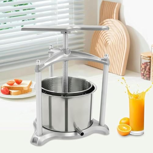 Natürlicher Saftentsafter, Fruchtweinpresse, Originalgeschmack, 3/6 l großes Fassungsvermögen, leicht zu reinigen, for einzelnes Obst und Gemüse, Käse und Vanille(3L) von GXGSDM