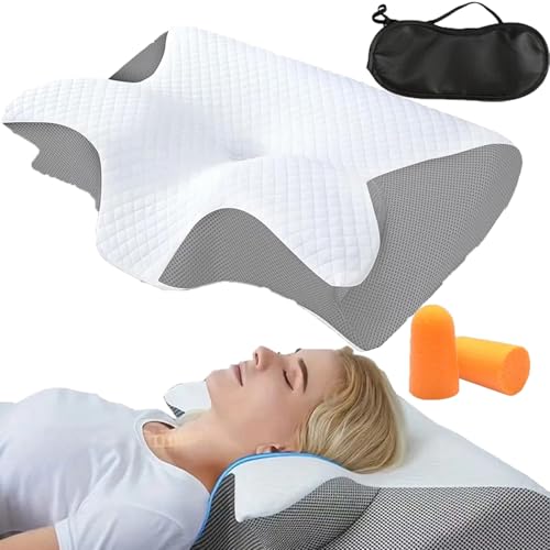 Curosleep Kissen, Ergonomisches OrthopäDisches Kissen Mit Konturierter UnterstüTzung FüR Seiten, RüCken, Und BauchschläFer (Grau) von GXHNB
