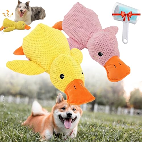 GXHNB Biovet Md Quacko Calming Duck Toy, Biovet Md Duck Toy, Cute No Stuffing Quacking Ducks for Indoor, Dog Toy of Chew-Resistant & Machine-Washable (2pcs-a,Medium) von GXHNB