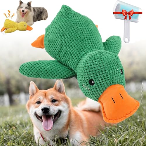 GXHNB Biovet Md Quacko Calming Duck Toy, Biovet Md Duck Toy, Cute No Stuffing Quacking Ducks for Indoor, Dog Toy of Chew-Resistant & Machine-Washable (Green,Large) von GXHNB