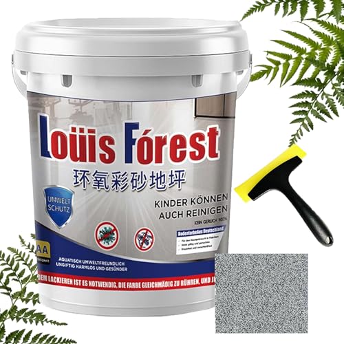 GXHNB Louis Forest Epoxy Floor Paint, Louis Forest Floor Coating, High-Gloss Marble Effect Epoxy Floor Coating, Waterproof Water-Based Epoxy Floor Paint (Medium gray,500g) von GXHNB