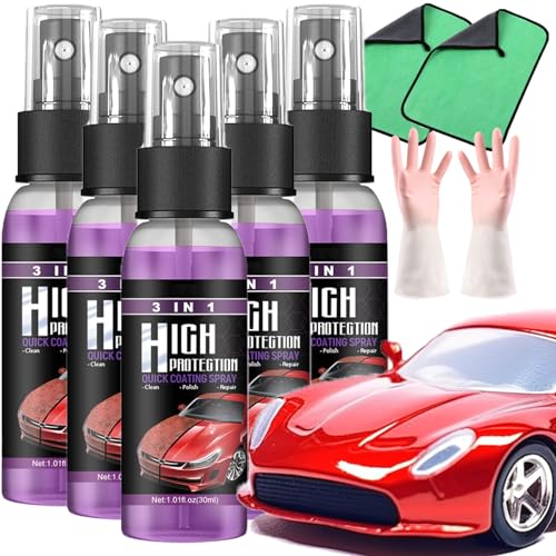 Turbo Shine Nexa Spray 2025, Nexa Turbo Shine, Nexa 3 In 1 High Protection Quick Auto Schnellbeschichtungsspray, Scratch Repair, Water & Oil Repellent, Nano Spray for Cars (30ml,5pcs) von GXHNB