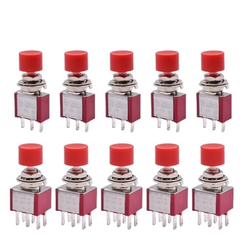 10pcs/lot 6mm PS-102 202 Mini 3pin 6pin SPDT DPDT Momentary Push Button Switch 2A 250VAC 5A 120VAC Toggle Switch with Red Cap(PS-102) von GXHOVYKWP