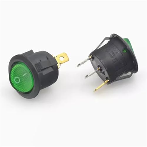 1pcs 20mm ON OFF Round Rocker Switch 6A/250VAC 10A 125VAC 2/3PIN Push Button Switch(Green light 3P2T) von GXHOVYKWP