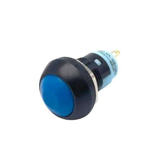 5pcs/lot PBS 33A Mini Plastic Latching Push Button Switch Round Head ON OFF 2 Pin 12mm Self locking Push-button Red Green Blue(Blue) von GXHOVYKWP