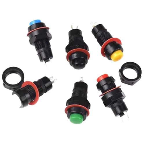 6pcs DS-211 DS-213 10mm Momentary/Self Locking Push Button Switch DS211 DS213 2PIN(DS-211 Yellow) von GXHOVYKWP