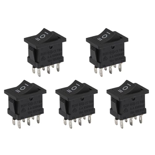 Black KCD1 Power Buttons 3A 250V Push Button Switches 2/3/6Pin On/Off Rocker Switch Electrical Equipment Snap-in 15x21mm 5Pcs(3) von GXHOVYKWP
