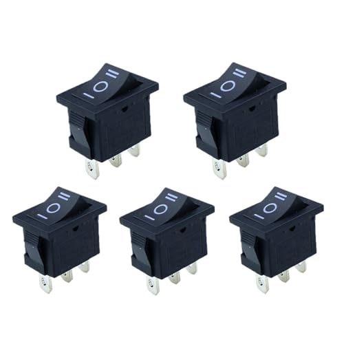 Black KCD1 Power Buttons 3A 250V Push Button Switches 2/3/6Pin On/Off Rocker Switch Electrical Equipment Snap-in 15x21mm 5Pcs(4) von GXHOVYKWP