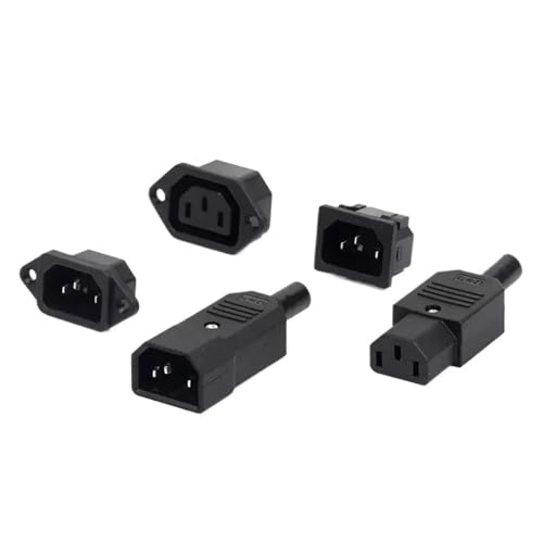 Electrical Power Fuse Socket 3Pin IEC320 C14 Computer Mount Outlet LED 250V Rocker Switch Brass 10A Fuse Inlet Plug Connector(AC-01A-2 Copper Pins) von GXHOVYKWP