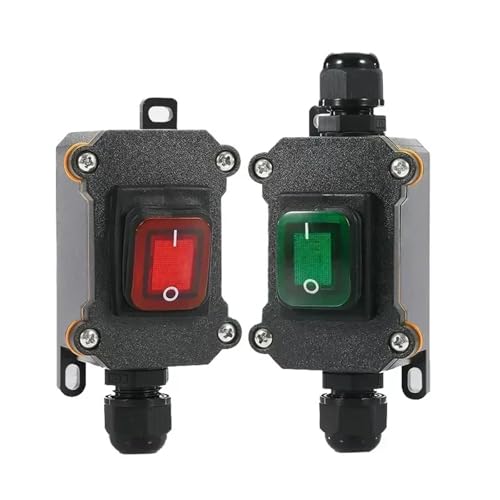 Two Position Second Gear Intermediate Switch IP65 30A High Current Waterproof Marine Outdoor 12V 24V 220V Junction Box LED(Single green 12-24V) von GXHOVYKWP