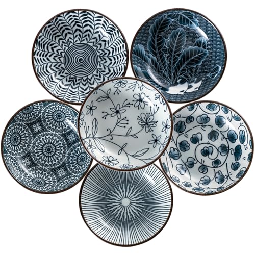 GXIQYL 6 PCS Keramik Dipschalen,Gewürzschalen Klein Soja Saucenschälchen,Dipschälchen,Tapas Schalen Set Snackschalen Dipschalen Snackschalen Set Snack Dipschalen Bowl für Sushi Snack Öl Soja sauce von GXIQYL