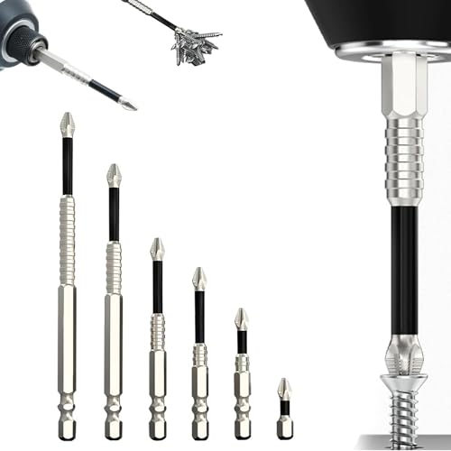 High-Magnetic Screwdriver Drill Bit Set, Magnetic Anti-Cam-Out Bit, Universal Strong Magnetic Durability, for Home DIY Professional (6-piece set) von GXJIXf