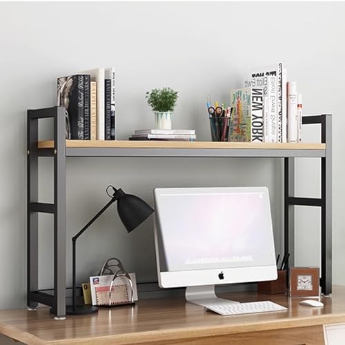 GXLBDK 1-Tier Multifunktions-Küchenregal, Schreibtischregal-Organizer, Holz- und Metall-Druckerstand, Bürobedarf-Organizer,Schwarz,29 * 9 * 25in von GXLBDK